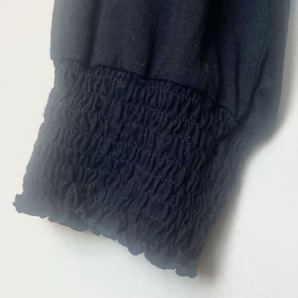 Women’s 3XL Black Peasant Top Long Sleeved Heavily Embroidered Collar Tassels - Picture 3 of 9